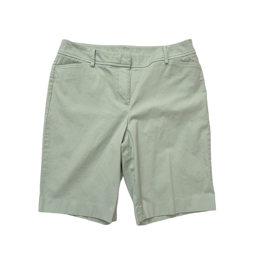 Talbots Perfect Shorts 10.5” Mint Green Bermudas Size 10 Stretch Cotton